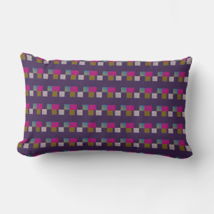 Colourful Abstract Geometric Pattern Purple Blue  Lumbar Cushion