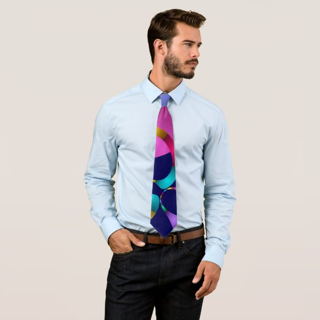 Colourful Abstract Geometric Pattern Tie (In Situ)