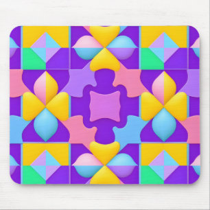 Colourful Abstract Geometric Patterns Mouse Pad