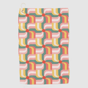 Colourful Abstract Geometric Pinwheels Golf Towel