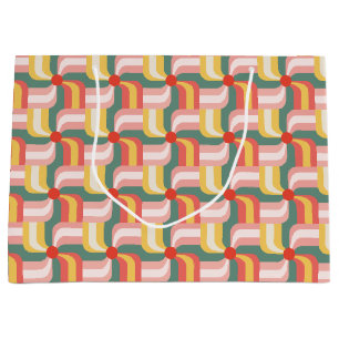 Colourful Abstract Geometric Pinwheels Large Gift Bag