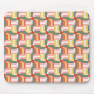 Colourful Abstract Geometric Pinwheels Mouse Pad
