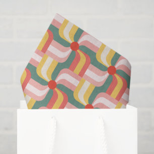 Colourful Abstract Geometric Pinwheels Tissue Paper