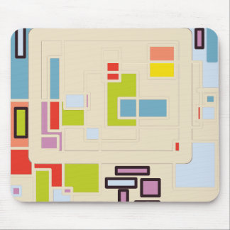 Colourful Abstract Geometric Rectangle Pattern Art Mouse Pad