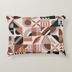 Colourful abstract geometric shape mosaic backgrou decorative cushion