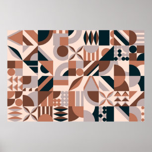 Colourful abstract geometric shape mosaic backgrou poster