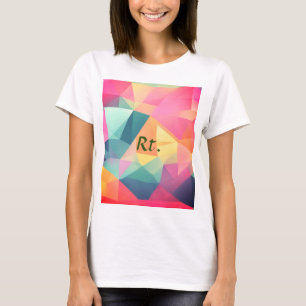 Colourful abstract geometric shapes add letter nam T-Shirt