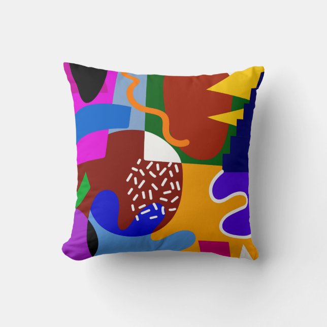 Colourful Abstract Geometric Shapes Background Cushion (Front)