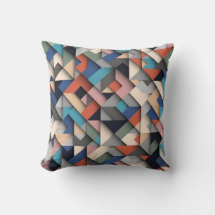 Colourful Abstract Geometric Shapes Cushion