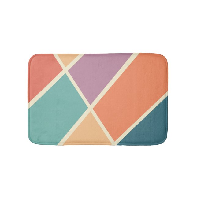 Colourful abstract geometric shapes design bath mat (Front)