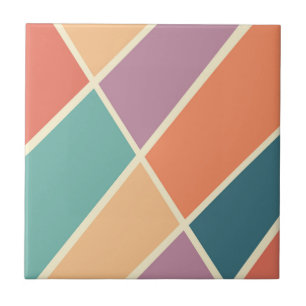 Colourful abstract geometric shapes design ceramic tile