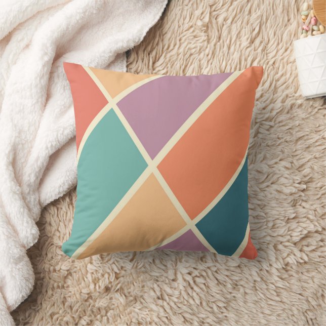Colourful abstract geometric shapes design cushion (Blanket)