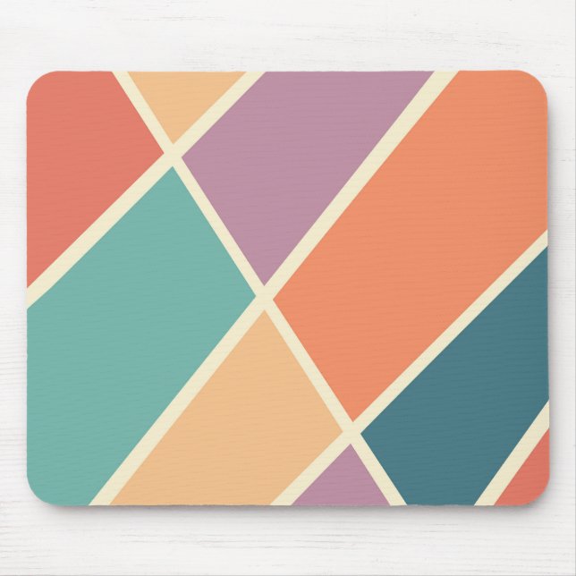 Colourful abstract geometric shapes design mouse pad (Front)