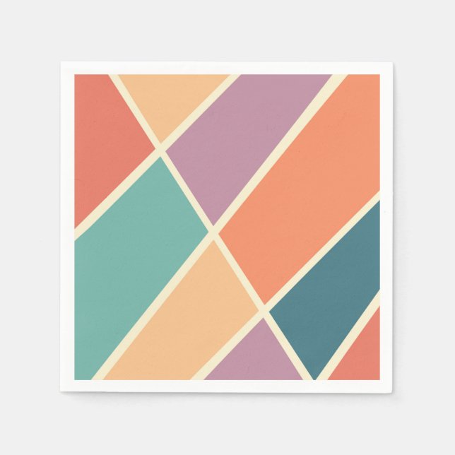 Colourful abstract geometric shapes design napkin (Front)