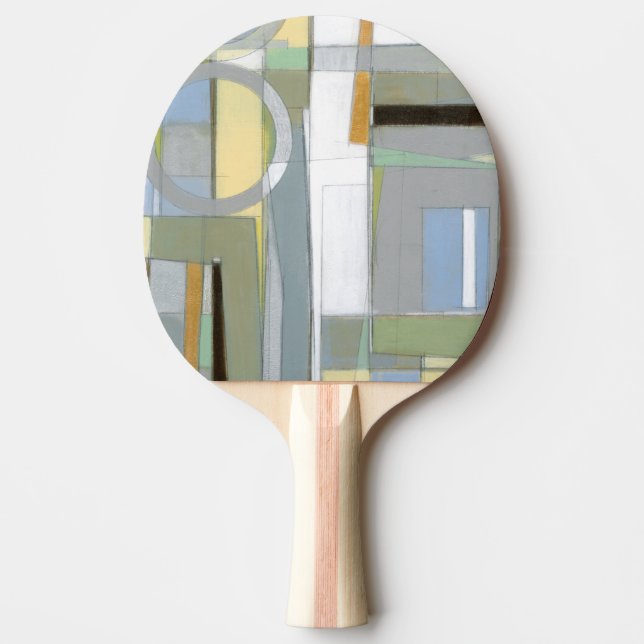 Colourful Abstract Geometric Shapes Ping Pong Paddle (Front)