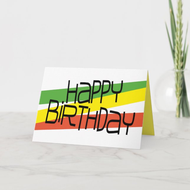 Colourful Abstract Geometrics Happy Birthday Card (Front)