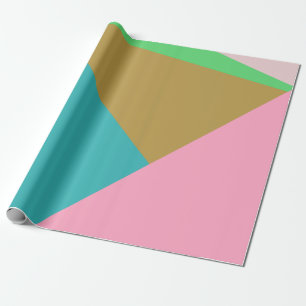 Colourful Abstract Geometry Colour Block Triangles Wrapping Paper