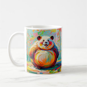 Colourful abstract giant bear panda art design coffee mug