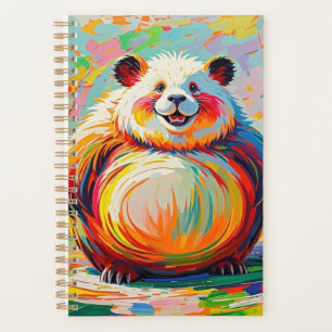 Colourful abstract giant bear panda art design planner