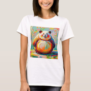 Colourful abstract giant bear panda art design  T-Shirt