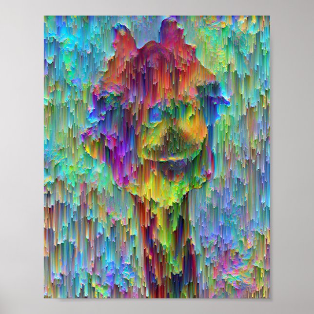 Colourful Abstract Giraffe Poster (Front)