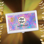 Colourful Abstract Gold Fire Opal Gemstone Add Log Business Card Holder<br><div class="desc">If you're looking for a unique and stylish opal gemstone business card case, look at our Business Card Case! Beautiful faux gold digital effect and a faux opal digital effect. This card case is perfect for any professional or business-related occasion. Plus, the text is fully customisable, so you can make...</div>