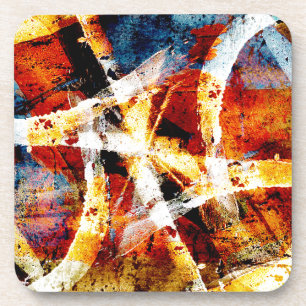 Colourful abstract graffiti coaster