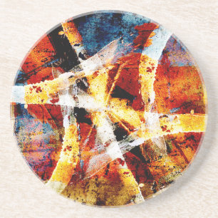 Colourful abstract graffiti coaster