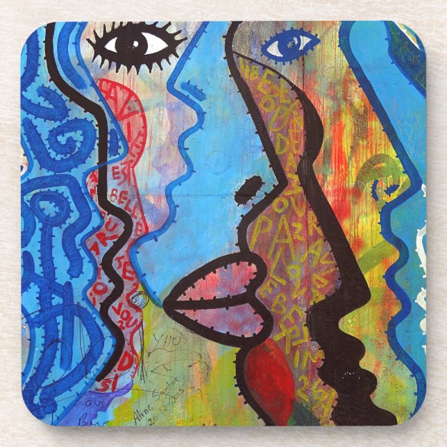 Colourful Abstract Graffiti Coaster (Front)