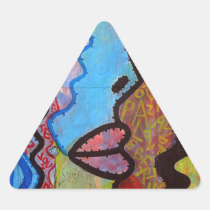Colourful Abstract Graffiti Triangle Sticker