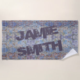 Colourful Abstract Graffiti Wall Street Art Beach Towel