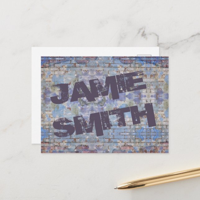 Colourful Abstract Graffiti Wall Street Art Postcard (Front/Back In Situ)