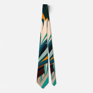 Colourful abstract green mixed texture tie