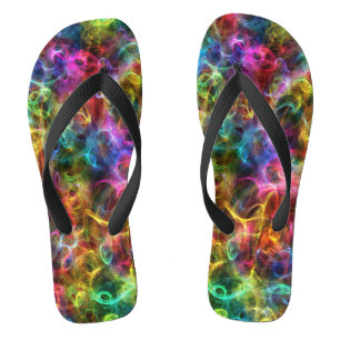 Colourful Abstract Grunge Random Swirls Thongs