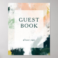 Colourful Abstract Guest Book Sign