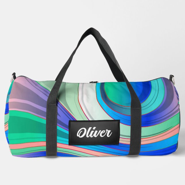 Colourful Abstract Half Circles Duffle Bag (Front)