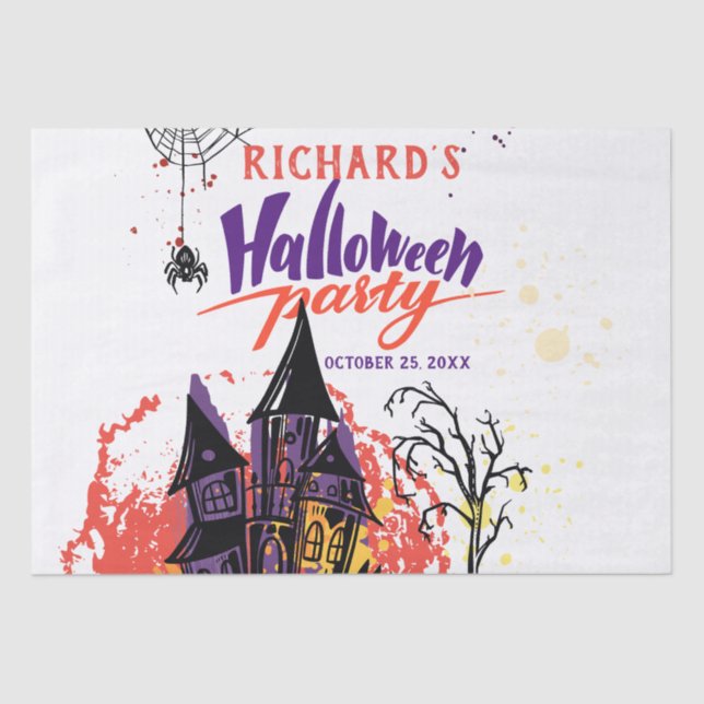 Colourful Abstract Halloween Party Tissue Paper (Front)