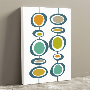 Colourful Abstract Hanging Circles Mid Century Canvas Print