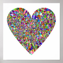 Colourful Abstract Heart Poster Art