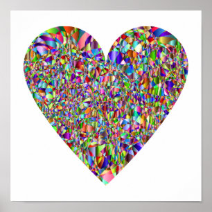 Colourful Abstract Heart Poster Art