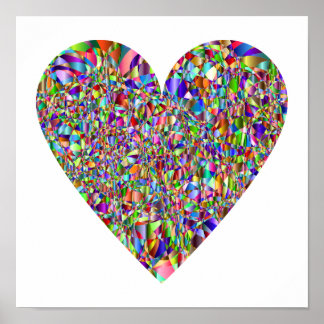 Colourful Abstract Heart Poster Art