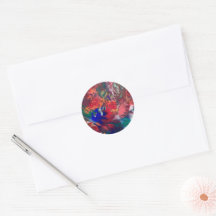 Colourful Abstract Hippie Rainbow Sticker Labels