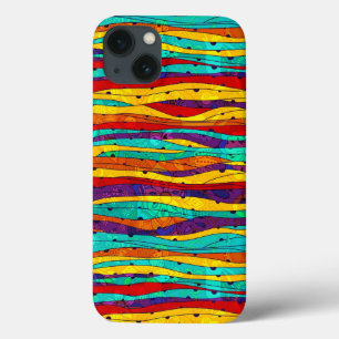 Colourful Abstract Horisontal Stripes iPhone 13 Case