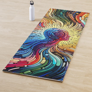 Colourful Abstract Human Head Yoga Mat