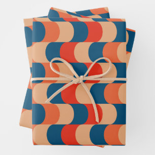 Colourful Abstract Illusion Themed Retro Vintage Wrapping Paper Sheet