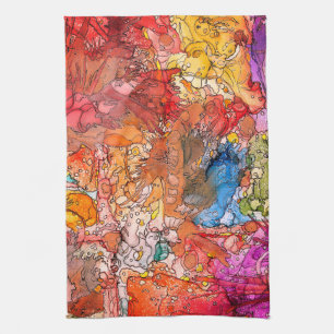 Colourful Abstract Illustration Kitchen Towel
