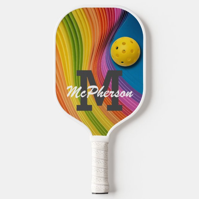 Colourful Abstract image -- Pickleball personalise Paddle (Front)