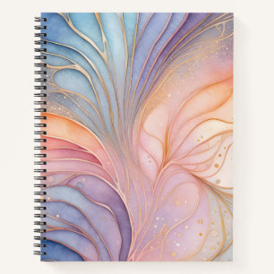 Colourful Abstract Ink Art Spiral Notebook