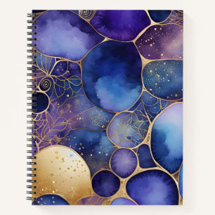 Colourful Abstract Ink Art Spiral Notebook