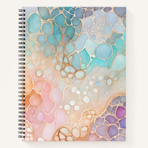 Colourful Abstract Ink Art Spiral Notebook